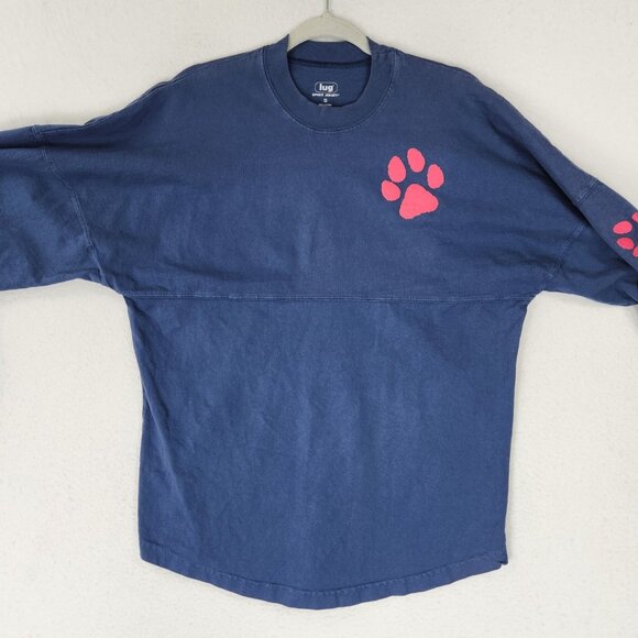 LUG Spirit Jersey Shirt Womens Small Blue Stay Pawsitive Crew Neck Long Sleeve - Picture 4 of 10